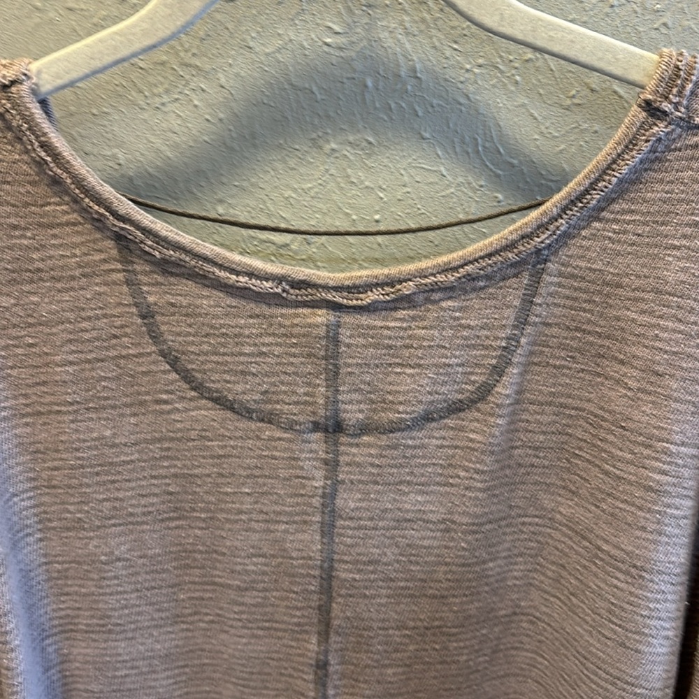 Free People We the Free Beach Haven Striped Henley Tee Top Women’s Size Large - Picture 7 of 9